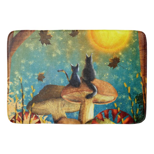 Alfombrilla De Baño Gatos de champiñón (Anverso)