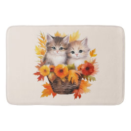 Alfombrilla De Baño Gatos de gatitos personalizados en cesta