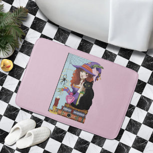 Alfombrilla De Baño Gatos Libros Pociones De Brujas