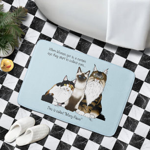 Alfombrilla De Baño Gatos muchas patas azul divertido