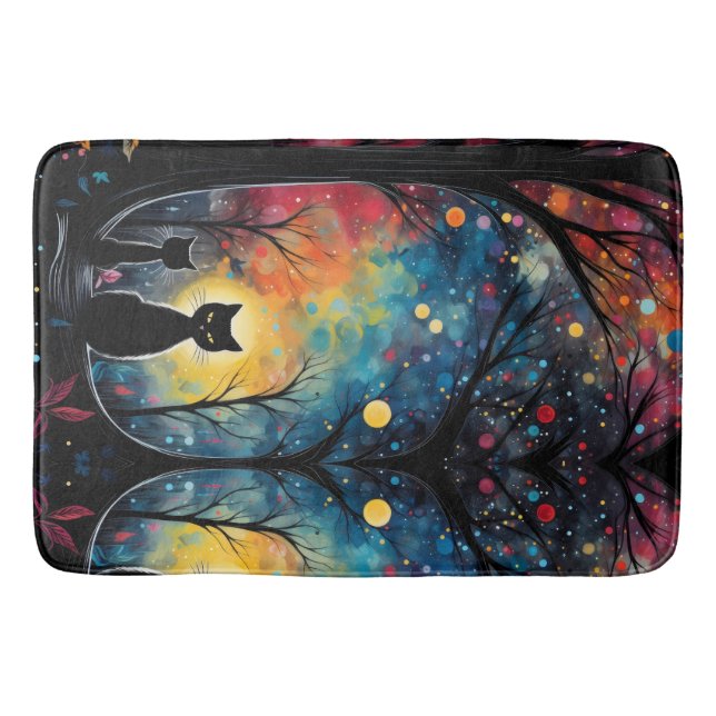 Alfombrilla De Baño Gatos negros (Anverso)