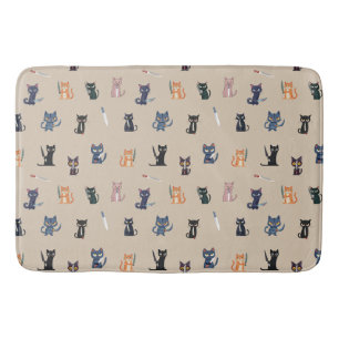 Alfombrilla De Baño Gatos y cuchillos