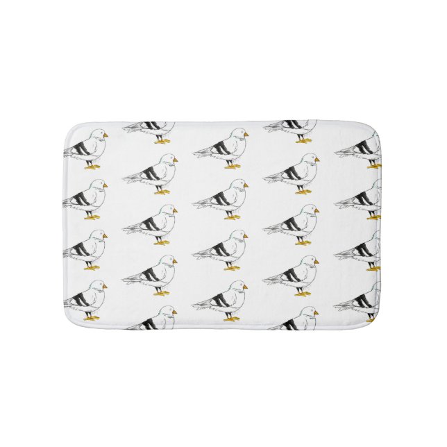 Alfombrilla De Baño Gaviota de playa Pájaro pichón de Nueva York (Anverso)