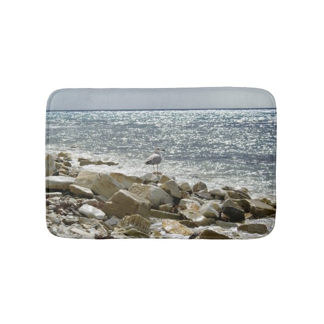 Alfombrilla De Baño gaviota y oleaje (Anverso)