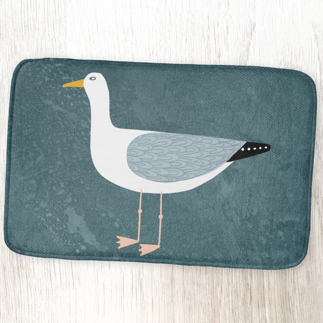 Alfombrilla De Baño Gaviotas náuticas (Seagull nautical fun bath mat)