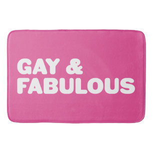 Alfombrilla De Baño Gay y fabulosas letras grandes color Personalizabl