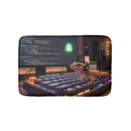 Alfombrilla De Baño GeckoDev // Programador Cyberpunk Lagarto Gecko Mu