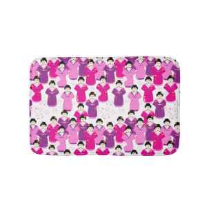 Alfombrilla De Baño Geisha Flor de cerezo rosa Tradición japonesa