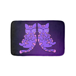 Alfombrilla De Baño Gemelos morados de gatito