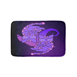 Alfombrilla De Baño Gemini Purple Gemini Retro Neon Kittens personaliz