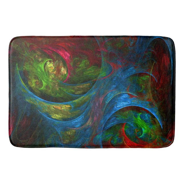 Alfombrilla De Baño Génesis Arte abstracto azul (Anverso)
