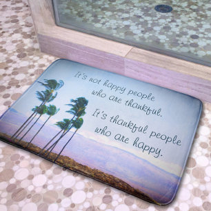 Alfombrilla De Baño Gente agradecida cita a Hawaii palmeras foto negri