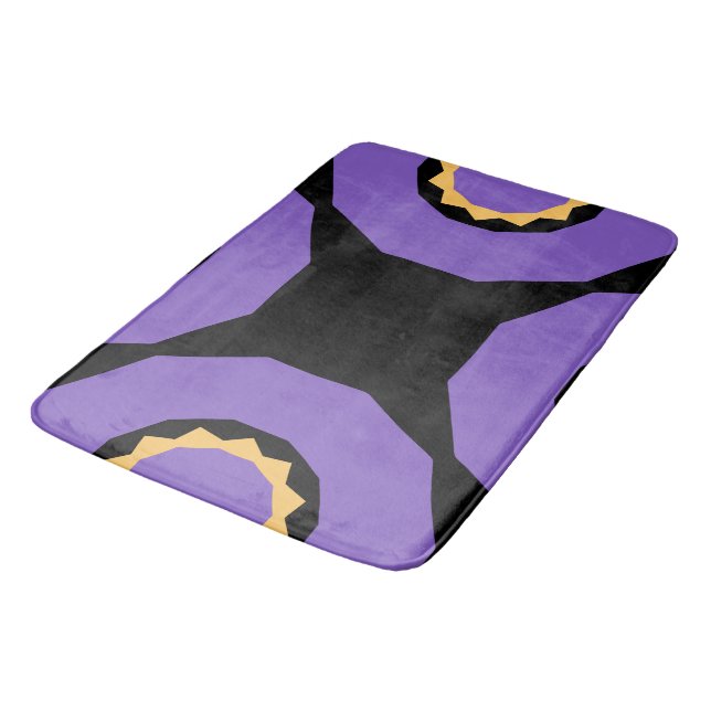 Alfombrilla De Baño Geo negro morado (Angular)
