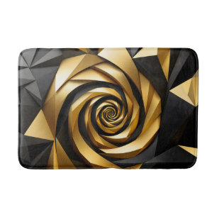 Alfombrilla De Baño Geometría de espiral dorada
