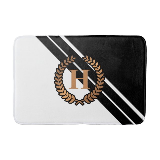 Alfombrilla De Baño Geometría en blanco y negro (Anverso)