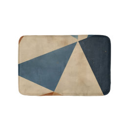 Alfombrilla De Baño Geometric Pattern in Blues, Tans, and Rust