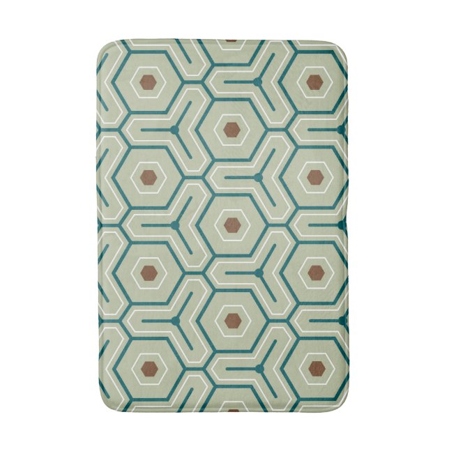 Alfombrilla De Baño Geometric pattern with interlocking hexagons (Frente vertical)