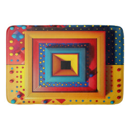 Alfombrilla De Baño Geometric Playbox: 3D Pop Art Primary Colors 