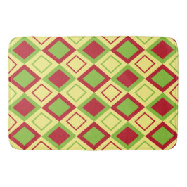 Alfombrilla De Baño Geométrica del diamante verde rojo