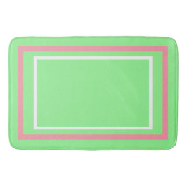 Alfombrilla De Baño Geométrica rosa blanca verde