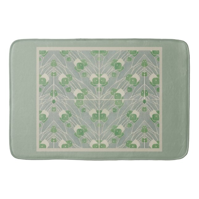 Alfombrilla De Baño Geométrica verde 1915 Hannah Borger Overbeck (Anverso)