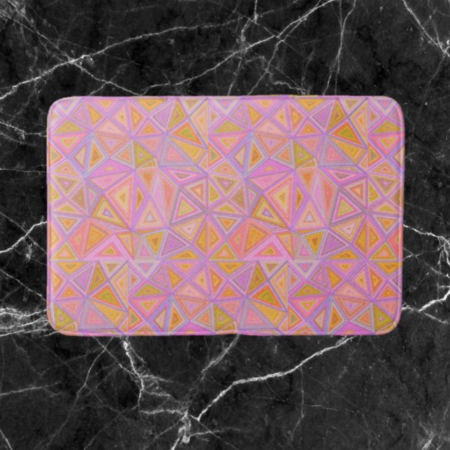Alfombrilla De Baño Geométrico amarillo y púrpura rosa de Mod (Subido por el creador)
