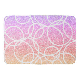Alfombrilla De Baño Geométrico Círculos Blancos Purpurina Arcoiris Res