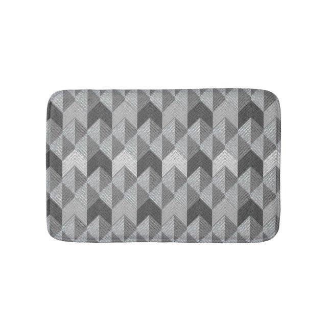 Alfombrilla De Baño Geométrico gris texturado. (Anverso)