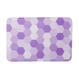 Alfombrilla De Baño Geométrico Hexagonal Blanco Púrpura de Luz Moderna