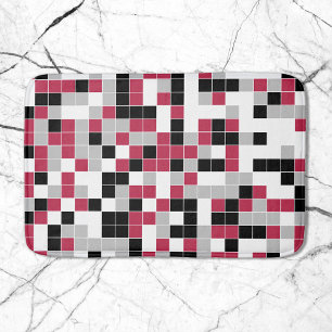 Alfombrilla De Baño Geométrico moderno de gris negro magenta