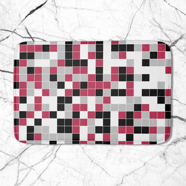Alfombrilla De Baño Geométrico moderno de gris negro magenta (Subido por el creador)