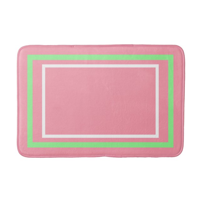 Alfombrilla De Baño Geométrico Rosa Mint Green (Anverso)