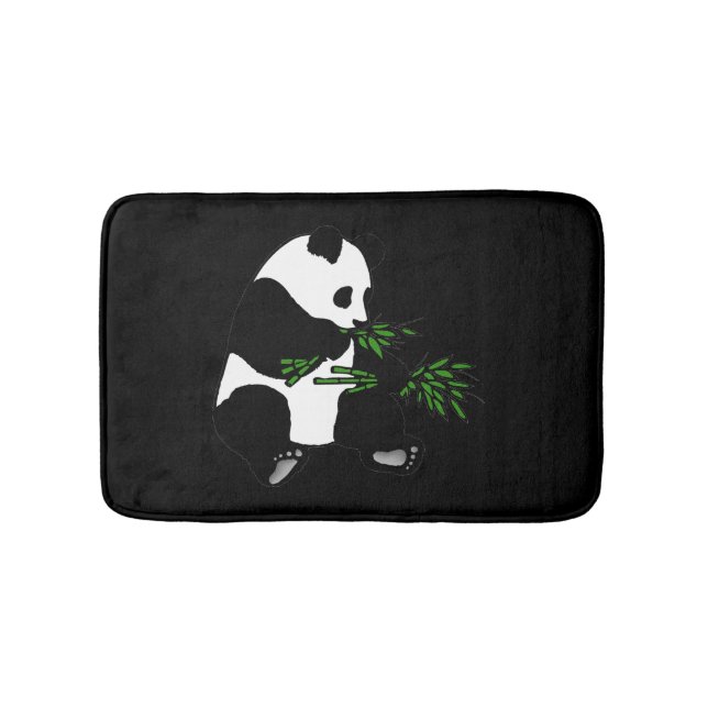 Alfombrilla De Baño Giant Panda come Bamboo negro (Anverso)