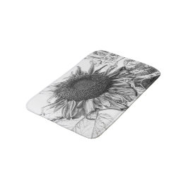 Alfombrilla De Baño Gigantes Sunflower Vintage Blanco Y Negro