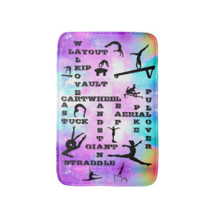 Alfombrilla De Baño Gimnasia Habilidades Crosswords Bath Mat