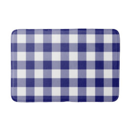 Alfombrilla De Baño Gingham Azul Moderno
