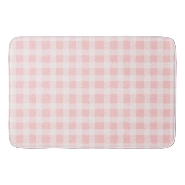 Alfombrilla De Baño Gingham Bath Mat rosa y blanco (Anverso)
