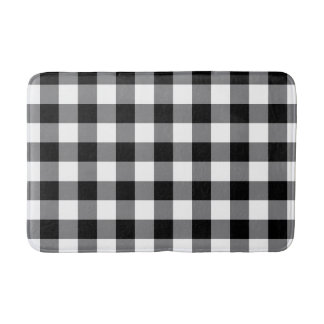 Alfombrilla De Baño Gingham Blanco Y Negro