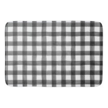 Gingham de cuadros al búfalo blanco y negro