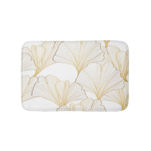 Alfombrilla De Baño Ginkgo Gold: Lujoso acuerdo de hojas