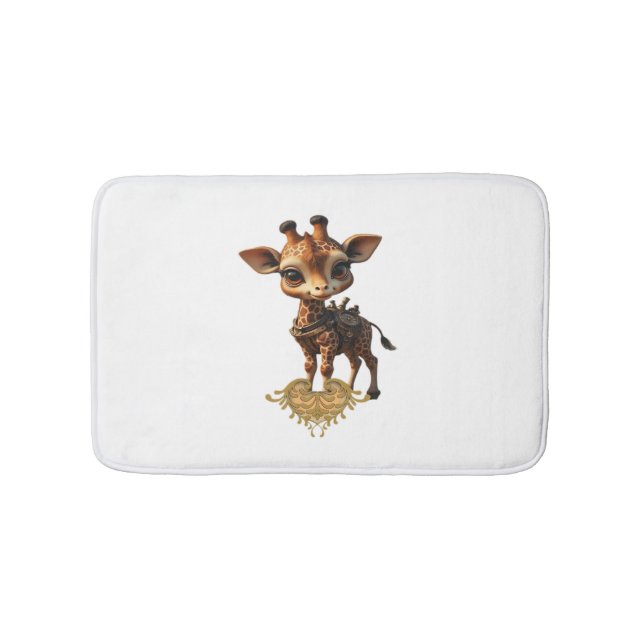 Alfombrilla De Baño Girafa del bebé al estilo de un personalizado de v (Anverso)