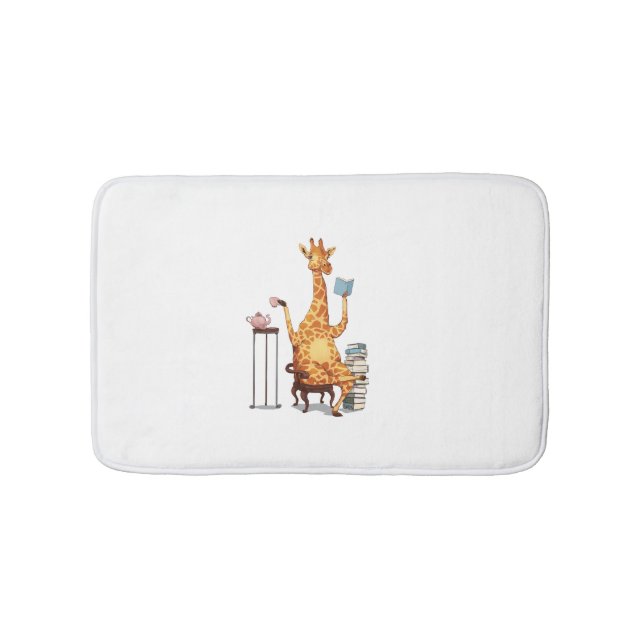Alfombrilla De Baño Girafas, libros y obsequios de té (Anverso)