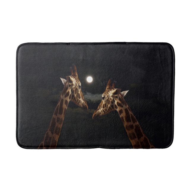 Alfombrilla De Baño Giraffe Love In The Moonlight, (Anverso)