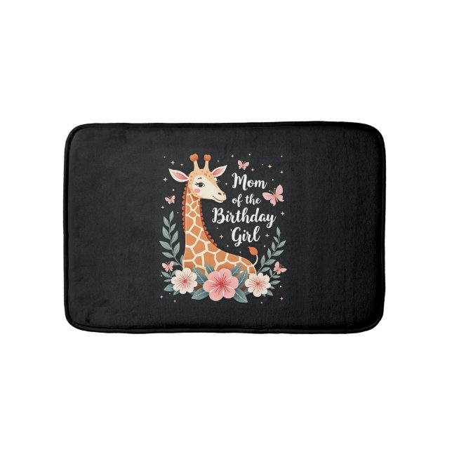 Alfombrilla De Baño Giraffe Mamá de la familia del Chica de cumpleaños (Anverso)