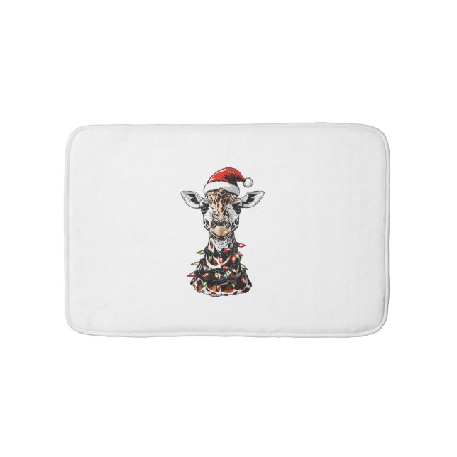 Alfombrilla De Baño Giraffe Navidades Gorra Xmas (Anverso)