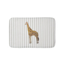 Giraffe Safari Diseño Stripe Bath Mat