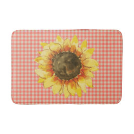 Alfombrilla De Baño Girasol sobre Gingham