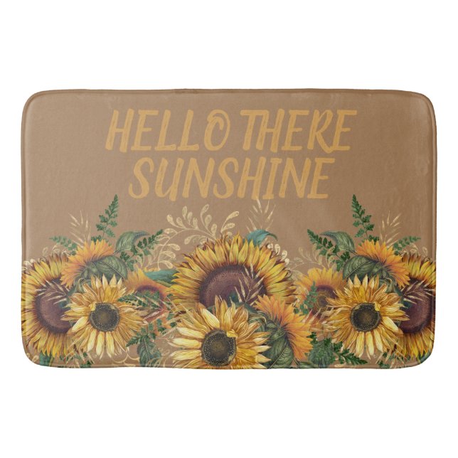 Alfombrilla De Baño Girasoles Amarillos Marrones Sol (Anverso)
