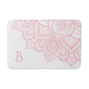 Alfombrilla De Baño Girly Pink Lace Mandala