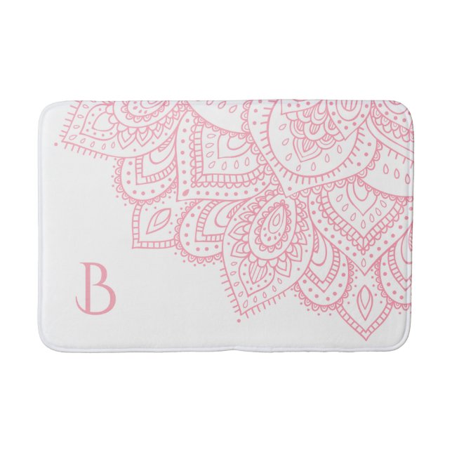 Alfombrilla De Baño Girly Pink Lace Mandala (Anverso)